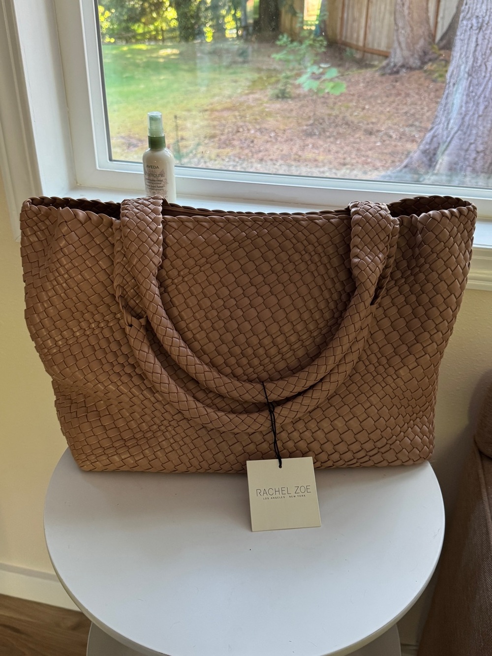 Rachel Zoe Woven pu leather Tote Bag in Tan
